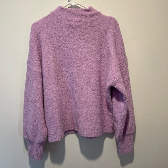 Marled Mock Neck Sweater Lavender Size XL - Picture 4 of 4